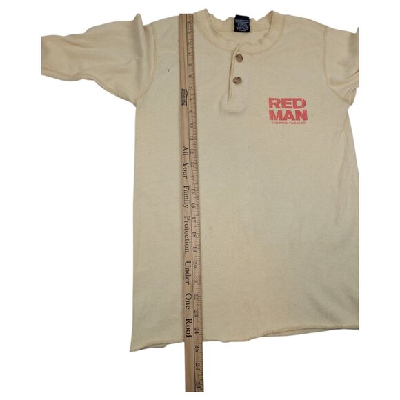 Red Man Chewing Tobacco Snuff Tropix Vintage Henley Shirt Mens‎ Size Small - Picture 10 of 11